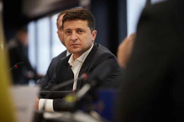 Während der Präsident der Ukraine eine Rede hielt herunterladen