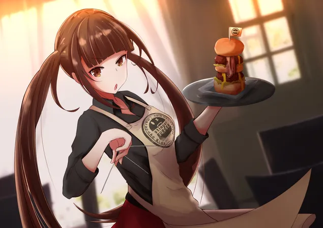 服务员女孩 4K 壁纸