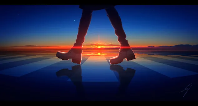 Berjalan Sendiri Selamanya 2K kertas dinding