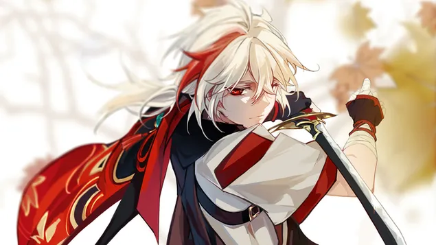 ซามูไรพเนจร 'Kazuha' - Genshin Impact (วิดีโอเกมอะนิเมะ) 4K วอลเปเปอร์