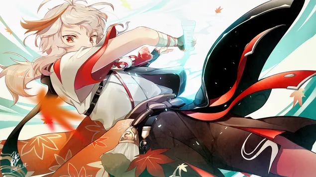 ซามูไรพเนจร 'Kazuha' - Genshin Impact [วิดีโอเกมอะนิเมะ] 4K วอลเปเปอร์