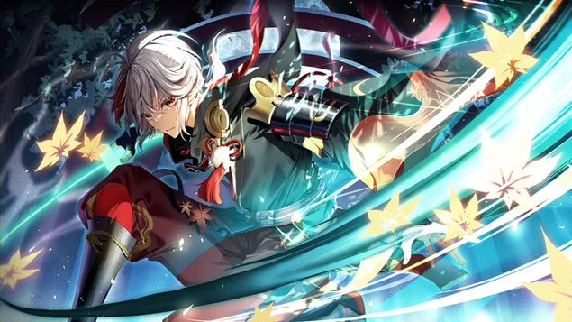 Шпалери Мандрівний самурай «Кадзуха» | Genshin Impact (аніме-відеогра) 4K