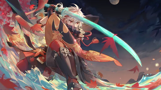 Шпалери Wandering Samurai 'Kazuha' : Genshin Impact [аніме-відеогра] 4K