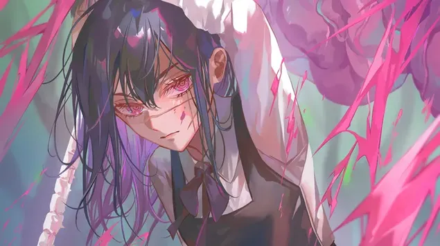 来自 Chainsaw man 的 War Devil 动漫艺术 4K 壁纸