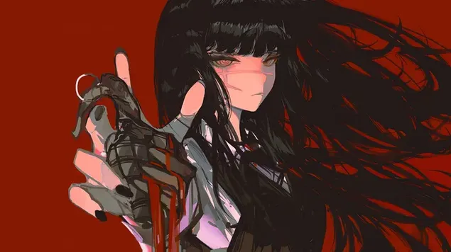 来自 Chainsaw man 动漫的 War Devil 艺术 4K 壁纸