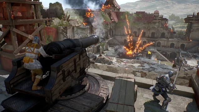 워헤이븐 게임 대포 4K 배경화면