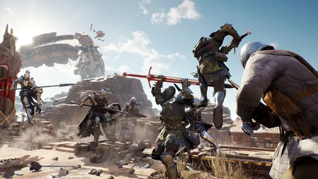 Warhaven 게임 군인 전투 4K 배경화면