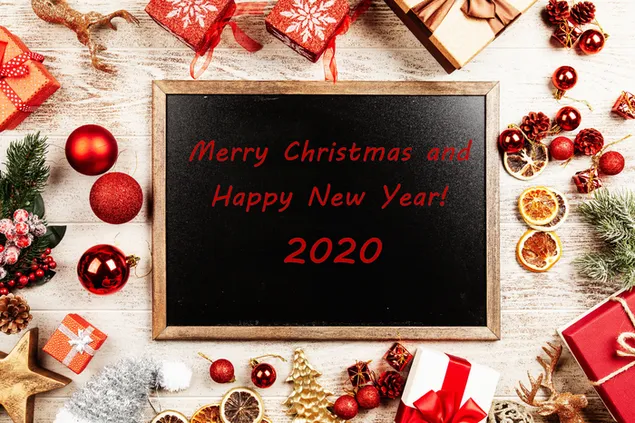 Warm Merry Christmas and Happy New Year decorations concept