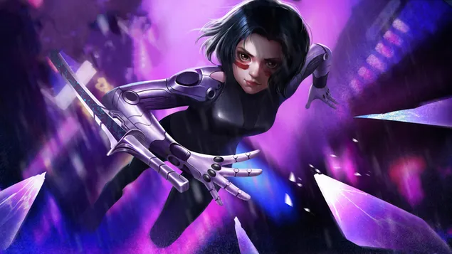 《阿丽塔：战斗天使》电影中的战士“阿丽塔” 4K 壁纸