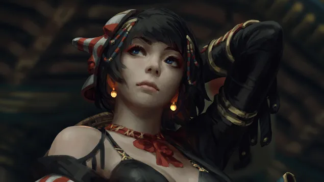 Wojownik Dziewczyna Fantasy Sztuka cyfrowa 4K tapeta