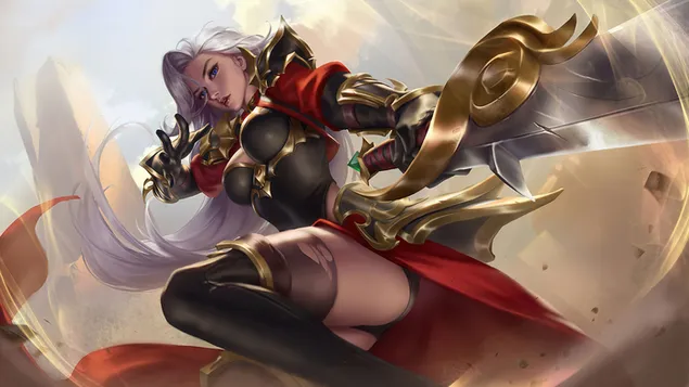 Wojownik Dziewczyna Miecz Fantasy Art 4K tapeta