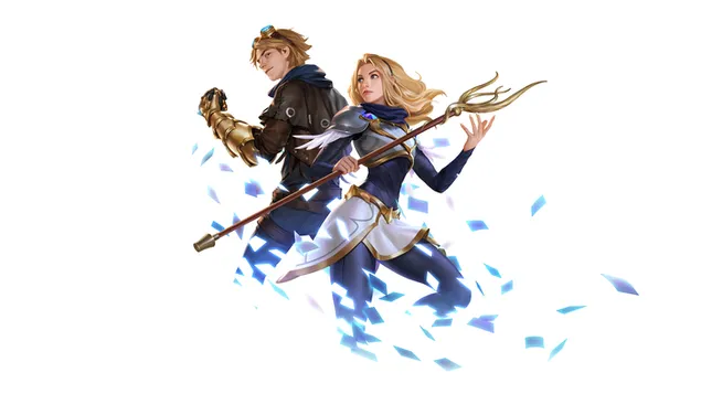 Hình nền Warrior 'Lux' với Ezreal (Legends of Runeterra) - Liên minh huyền thoại (LOL) 4K