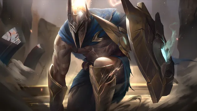 Warrior 'Pantheon' - League of Legends (LOL) 4K muurpapier