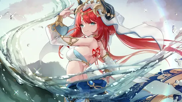 Waterdanser 'Nilou' | Genshin Impact (Anime-videospeletjie) 4K muurpapier