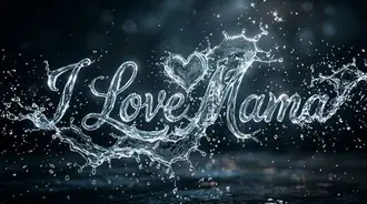 voda sploucha z textu ,,miluji mami'' a srdce stahnout