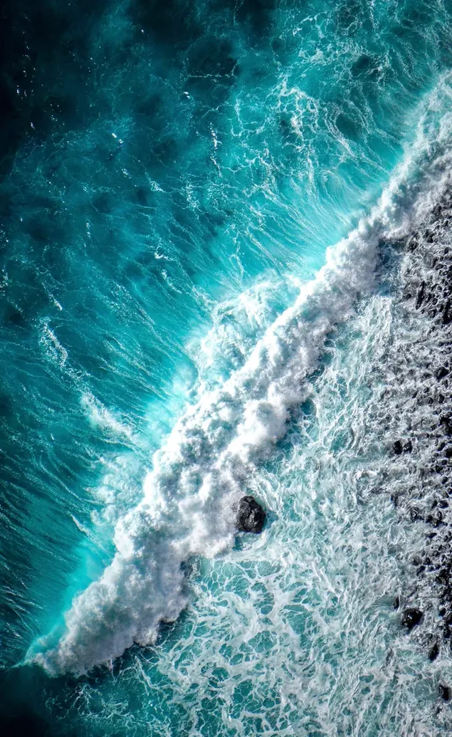 Espumas de olas formadas por las aguas del océano descargar