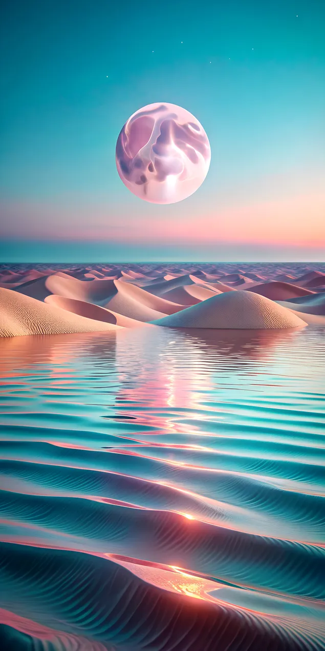 Dunat e rërës me onde në teksturë xhami të ngrirë me dritë të butë dhe thellësi 2K sfond