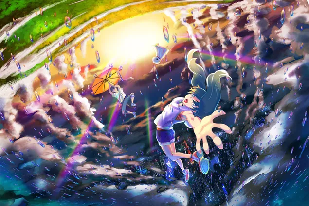 מזג אוויר איתך - Hina Amano & Hodaka Morishima 2 2K טפט