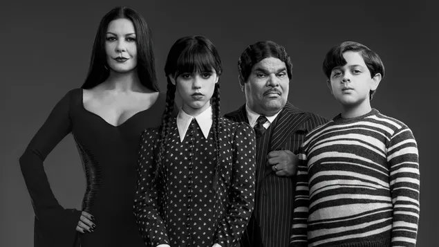 Wednesday Addams-familie uit de Wednesday-serie 4K achtergrond