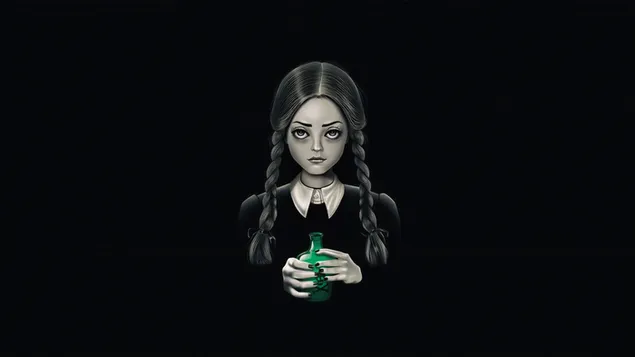 Шпалери Середа драма Дженна чорно-білий малюнок 4K