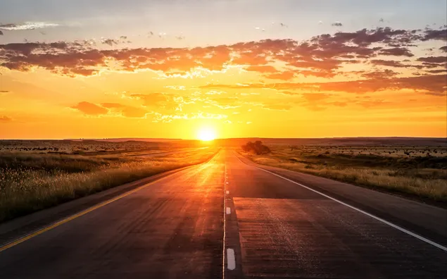 Weg en zonsondergang download