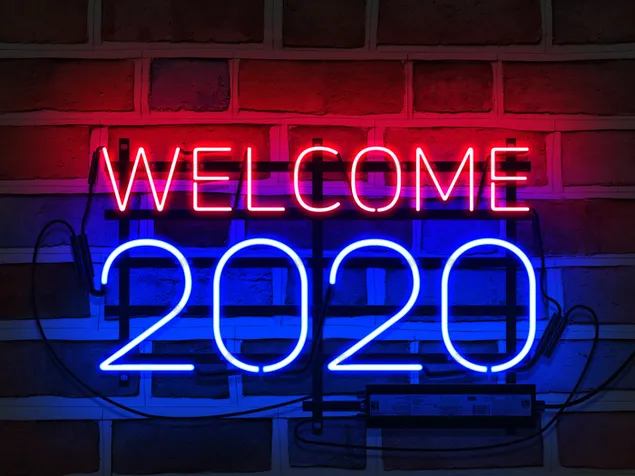 Welkom nieuwjaar 2020 4K achtergrond