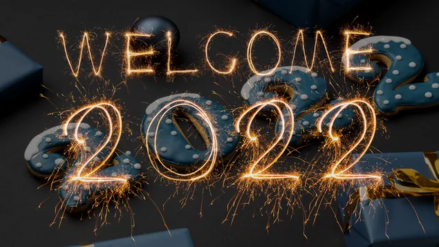 Welcome 2022 squib text over cookies download