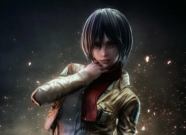 Naass kuerz Hoer vum Mikasa Ackerman HD Tapeten