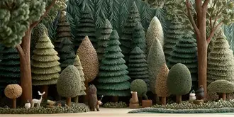 whimsical forest model scene constructed from molded plasticine clay download