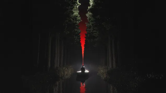 gaismas cuksti uz tumsa udens lejupieladet