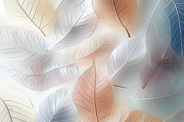 Pëshpëritjet e Natyrës: Modele Eterike gjethesh 2K sfond