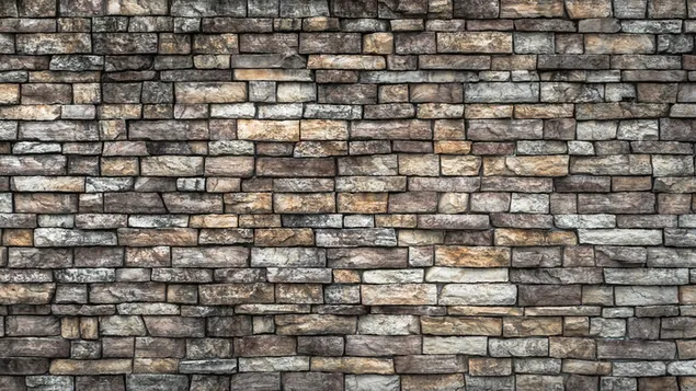 Maons ceràmics blancs i marrons, fons de paret 2K fons de pantalla