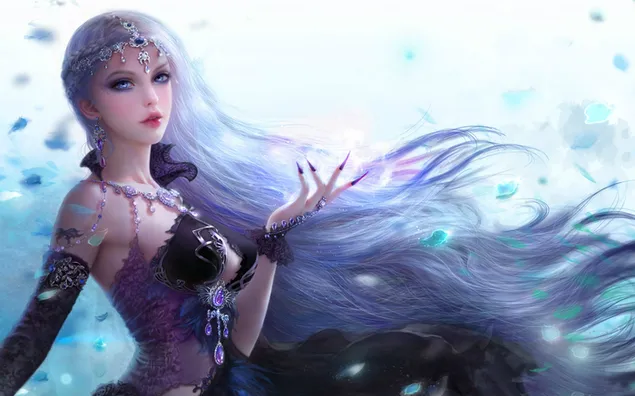 Weißhaarige Fantasy-Prinzessin