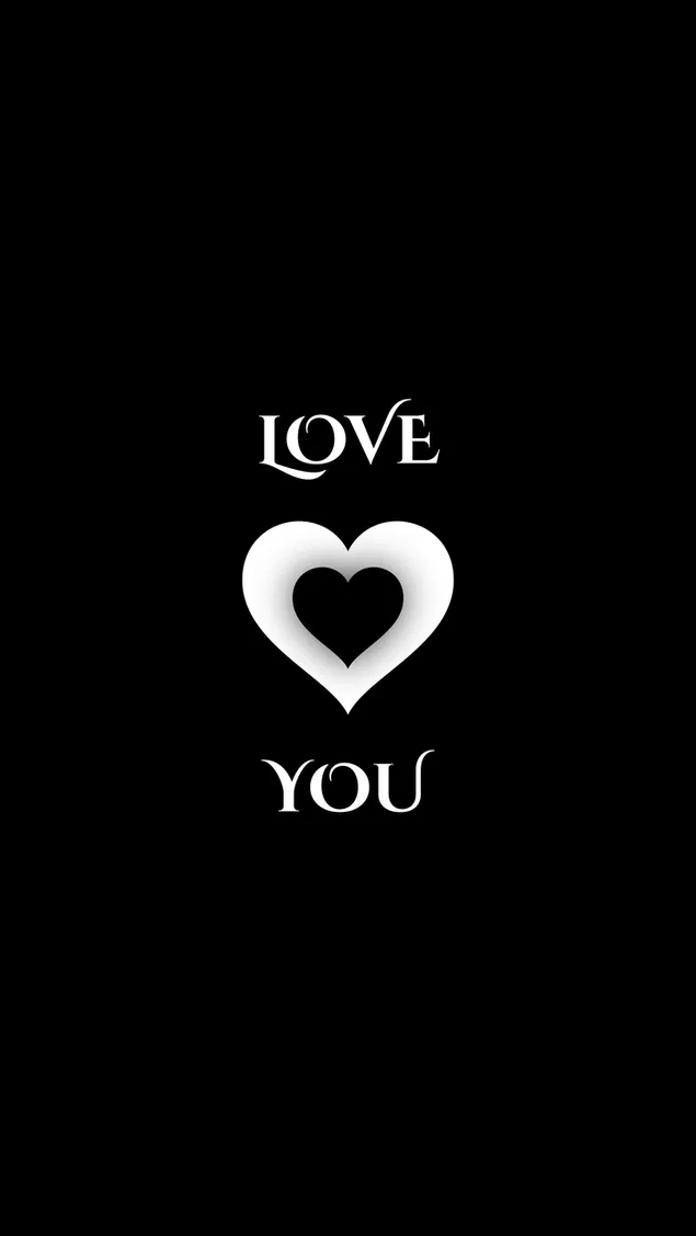 Weißer Schriftzug „I love you“ auf schwarzem Hintergrund herunterladen