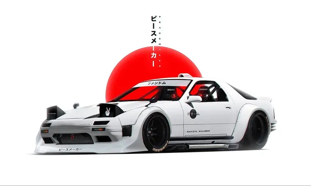 White Mazda Rx-7 Background