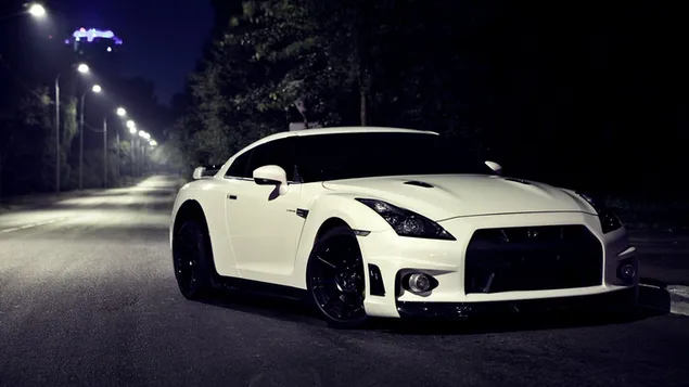 White Nissan GTR r35 HD wallpaper