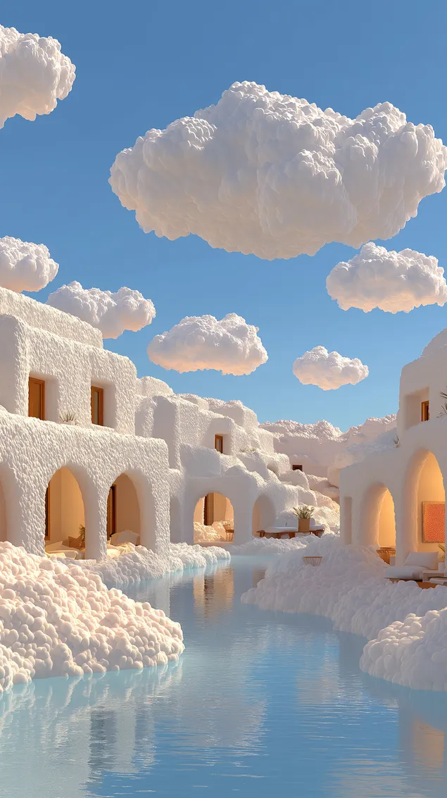 Tapeta Oblouky bílé oblohy HD