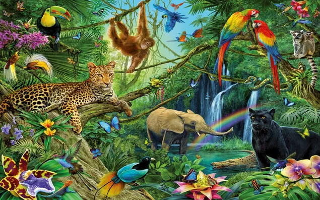 Pintura de animales de la naturaleza salvaje, naturaleza increíble descargar