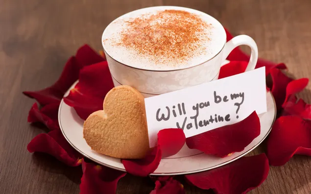 Ar būsi mano Valentinas? su sausainiais ir Caffe latte atsisiųsti