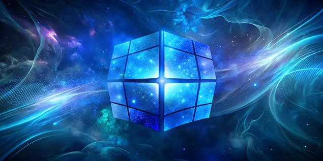 진한 파란색 배경에 윈도우 11 로고 4K 배경화면