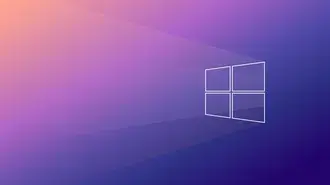 Tapeta 3D zobrazení minimalistického loga Windows 10 na pozadí s přechodem 4K