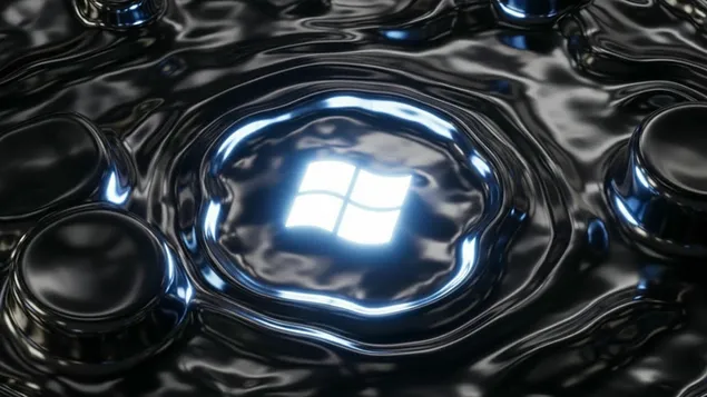 Windows Logo beliicht duerch elegant Neon Cyber Streams Premium 2K ...