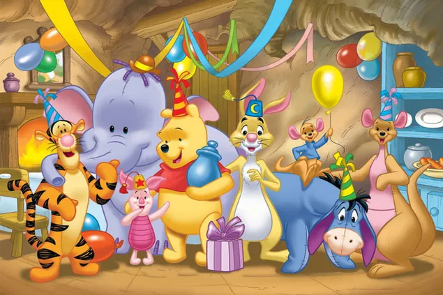 Winnie Pooh, dibujos animados 2K fondo de pantalla
