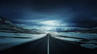 Hiver, Route 4K fond d'écran