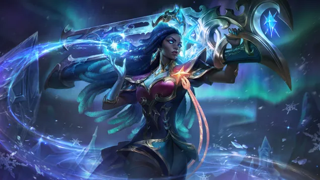 'Senna' bendegut de l'hivern - League of Legends (LOL) 8K fons de pantalla