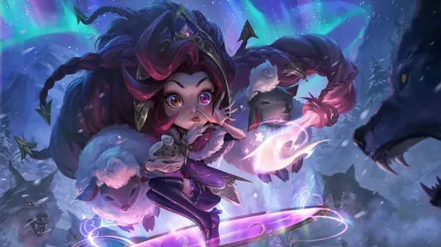 Taustpilt Winterblessed 'Zoe' – League of Legends (LOL) 8K