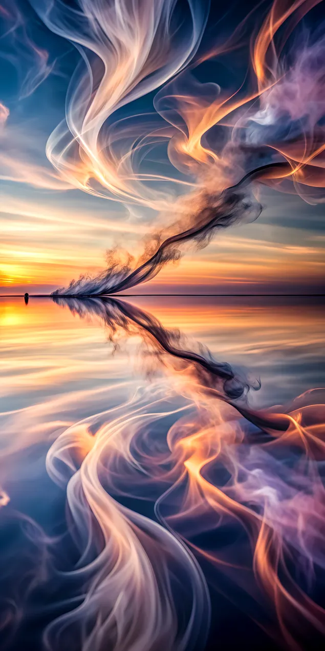 Tapeta Jemné černé kouřové stezky zamrzlé v pohybu na minimálním pozadí 2K