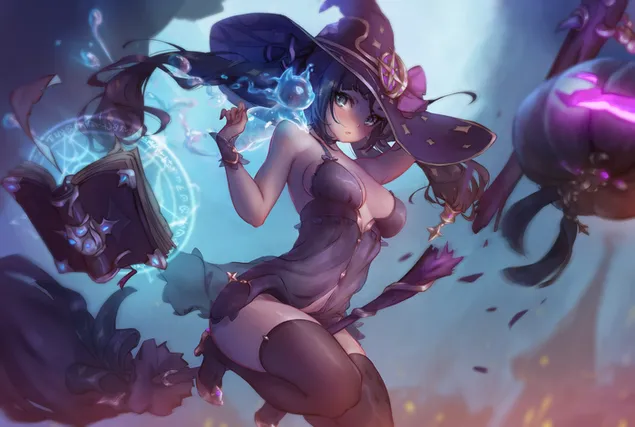 cailleach mona ag deanamh draiocht dhubh | tionchar genshin ioslodail