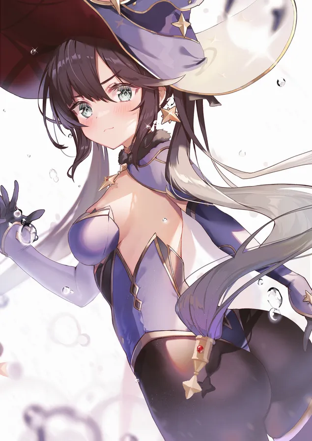 Páipéar balla Cailleach Mona súile móra go leor | Tionchar Ganshin2K