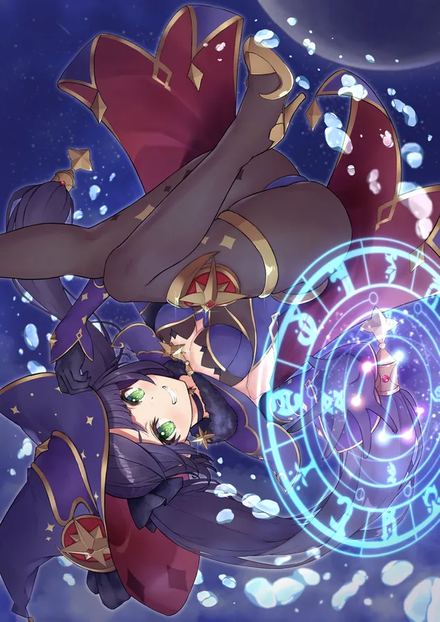 Páipéar balla draíocht dubh Cailleach Mona | Tionchar Ganshin2K